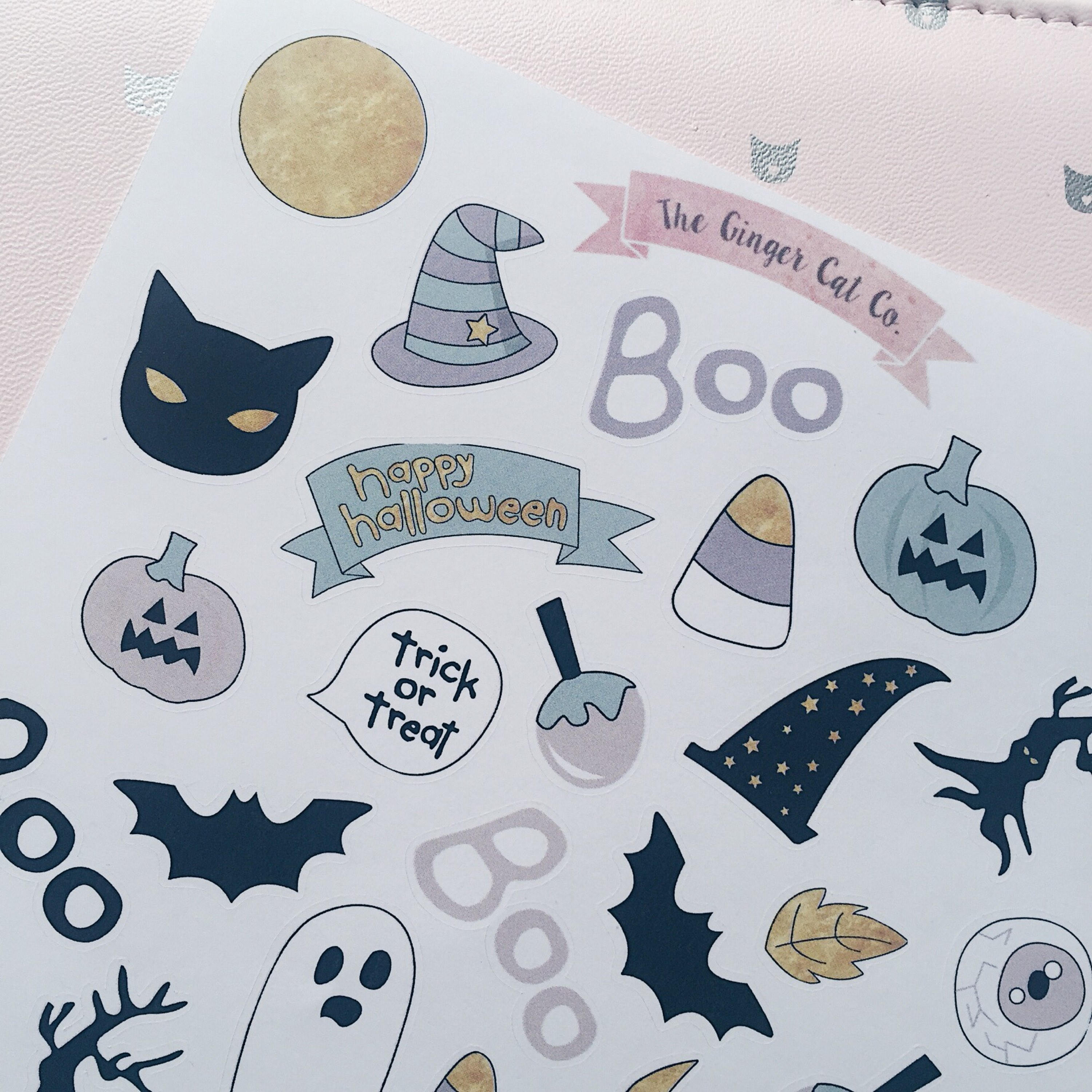Pastel Halloween Planner Sticker Sheet | Decorative Stickers | Journal ...