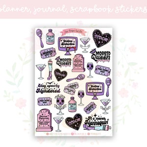 Pastel True Crime Planner Sticker Sheet | decorative stickers | journal stickers | scrapbooking