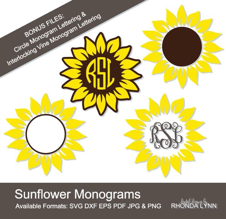 SALE! Sunflower svg, dxf, png, jpg, pdf cut file, Sunflower Digital D…