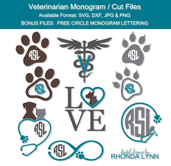 Sale Veterinarian Monogram Svg Dxf Jpg Png Pdf Cut File Etsy