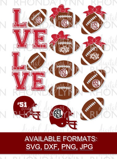 SALE! Football Monogram svg, dxf, jpg, png Vector Cut File, Football …
