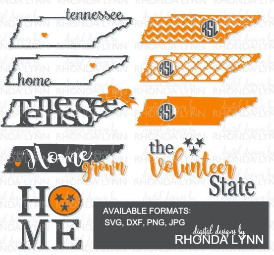 Tennessee SVG, dxf, png, jpg cut file | Tennessee Monogram | The Volu…
