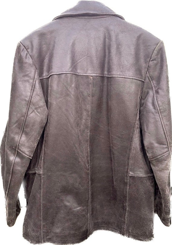 Wilsons Leather M.Julian Leather Car Coat, Men's Size L genuine leather black type Vintage Second Hand