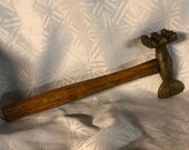 antique oak wood handle meat tenderizer primitive kitchen tools cottage kitchen tools