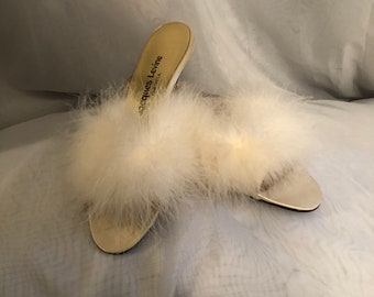 marabou slippers flat