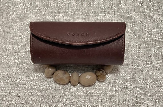 vintage Coach brown leather lipstick case/ cosmet… - image 1