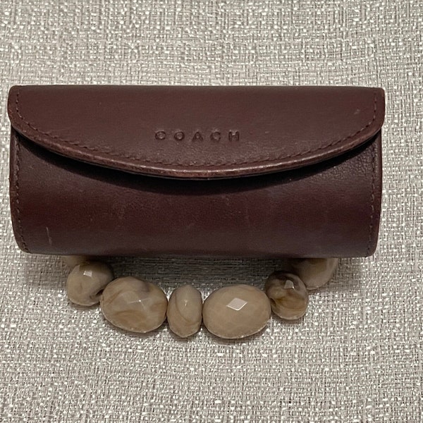 vintage Coach brown leather lipstick case/ cosmetic cases