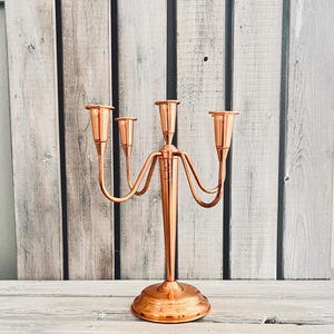 Vintage copper  Candelabra centerpiece / Table centerpiece decor