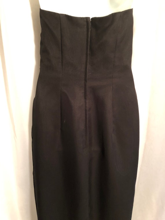 vintage black strapless cocktail dress   / ladies… - image 4