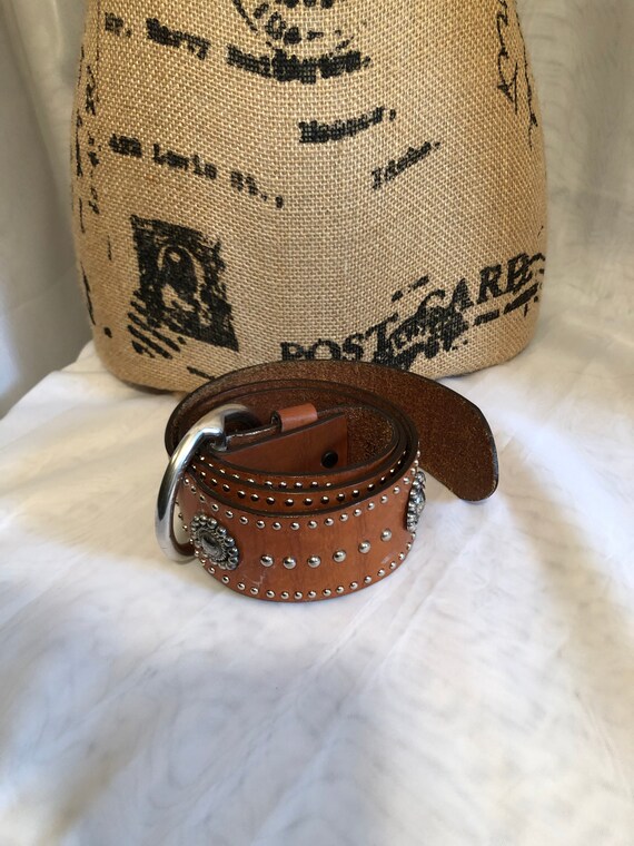 Vintage Brighton Belt / Wide Leather With Silver Accents and  display picture 2
