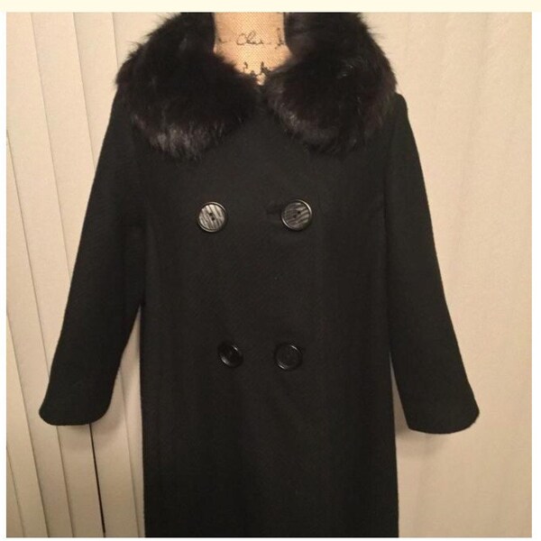 Medium 1970s Swing Coat Wool Maroon Autumn Burgundy Winter Vintage Outerwear