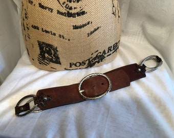 Vintage Brighton Belt / Chain Link and Dark Brown Leather  display picture 1