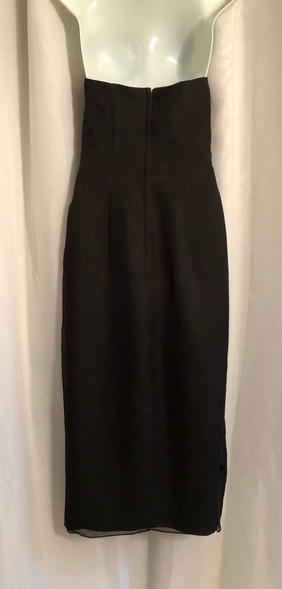 vintage black strapless cocktail dress   / ladies… - image 5