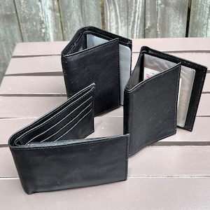 Carteras de bolsillo vintage de cuero negro para hombre