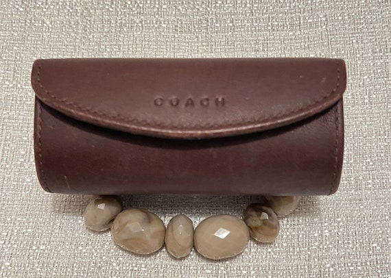 vintage Coach brown leather lipstick case/ cosmet… - image 2