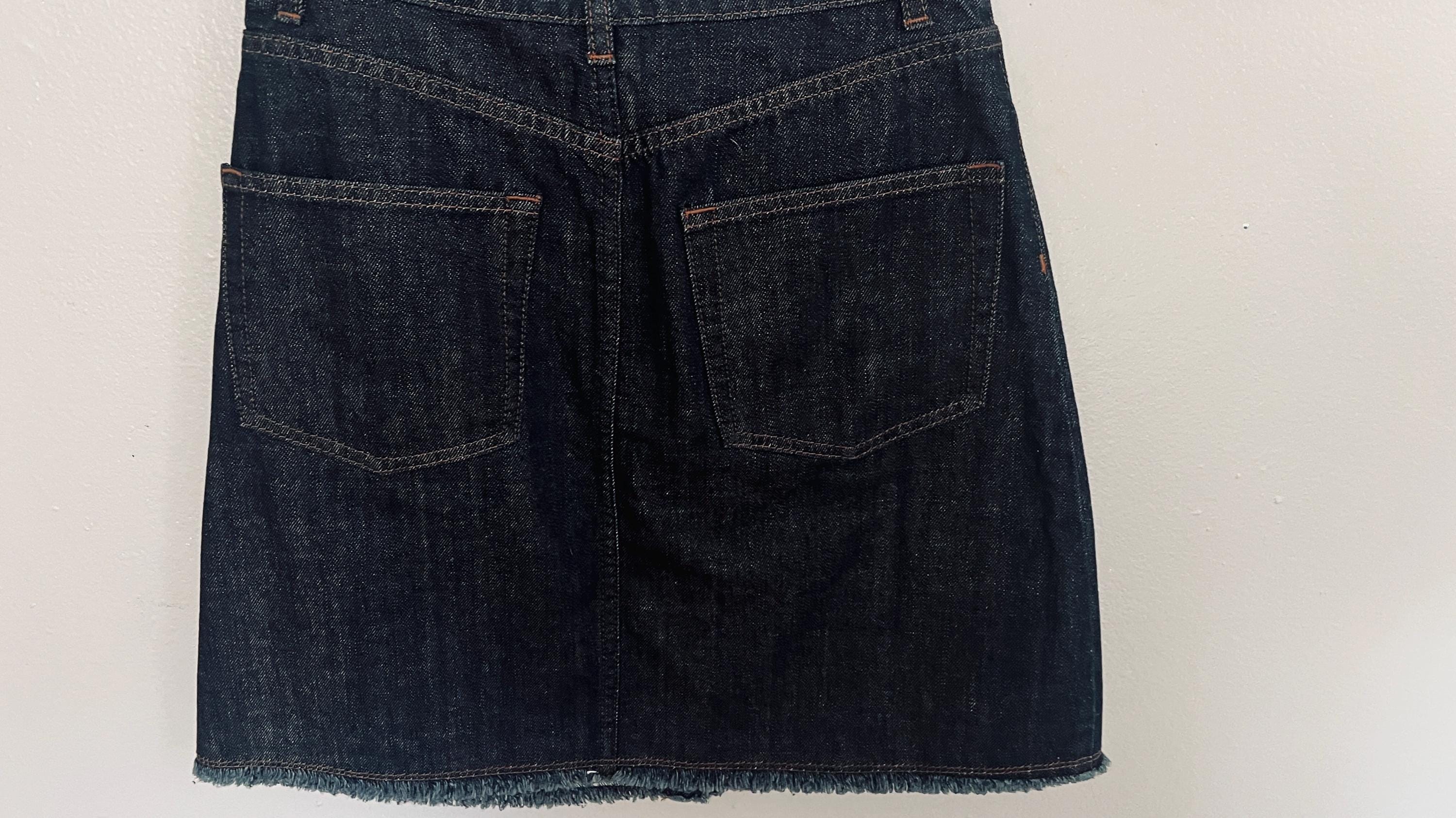 Vintage Massimo Dutti Dark Denim Button Down Mini Skirt With
