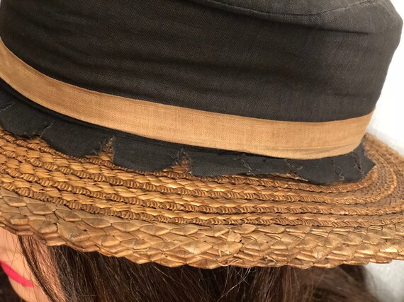 Ladies/ Mens Antique Hat/ 1920s Straw 