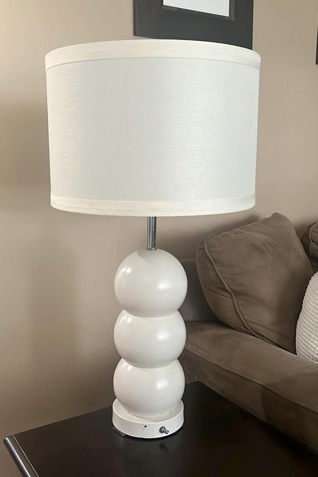Vintage Mid Century Modern White Enamel Triple Gourd Table Lamp - Etsy