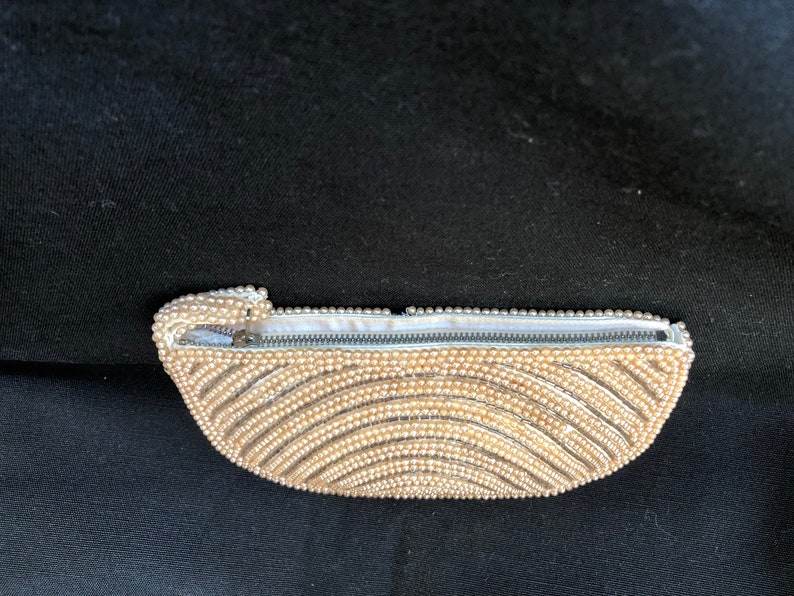 Vintage MINI EVENING beaded change purse image 1