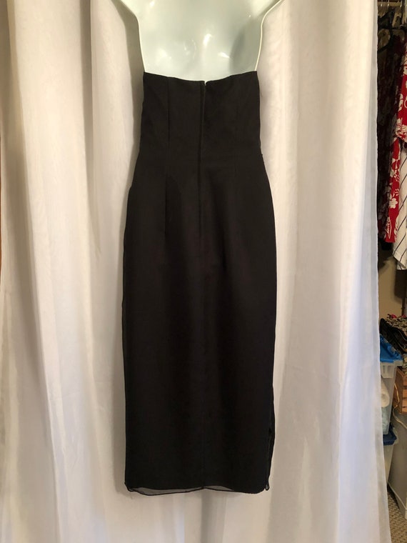 vintage black strapless cocktail dress   / ladies… - image 9