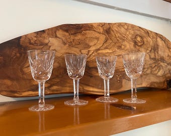 Waterford Crystal Lismore cordial glasses set of 4 / Waterford crystal barware