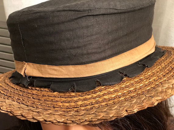 ladies/ mens Antique hat/  1920s straw boaters ha… - image 2