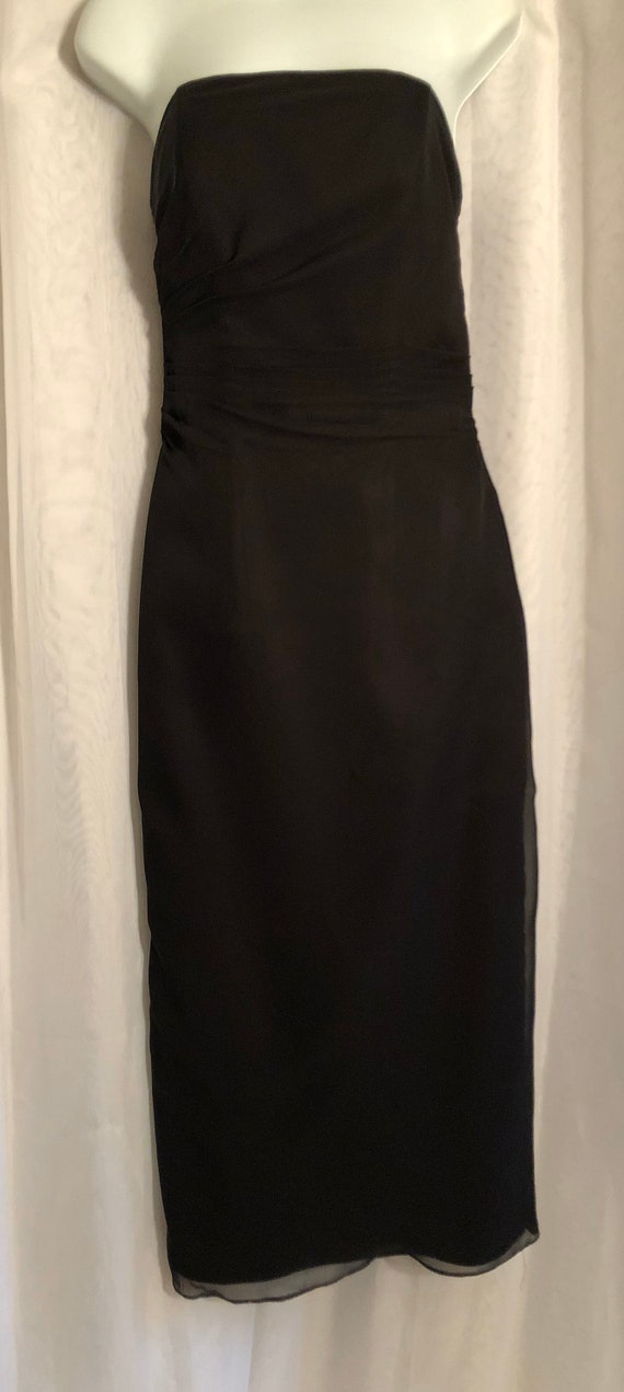 vintage black strapless cocktail dress   / ladies… - image 3