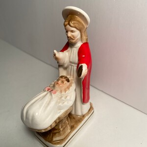 vintage ceramic figurine of Our Lord Jesus and baby / made in Japan / religious gift