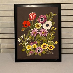 Vintage Floral Oil Painting: Signed Artist, Framed 8x10 Artwork