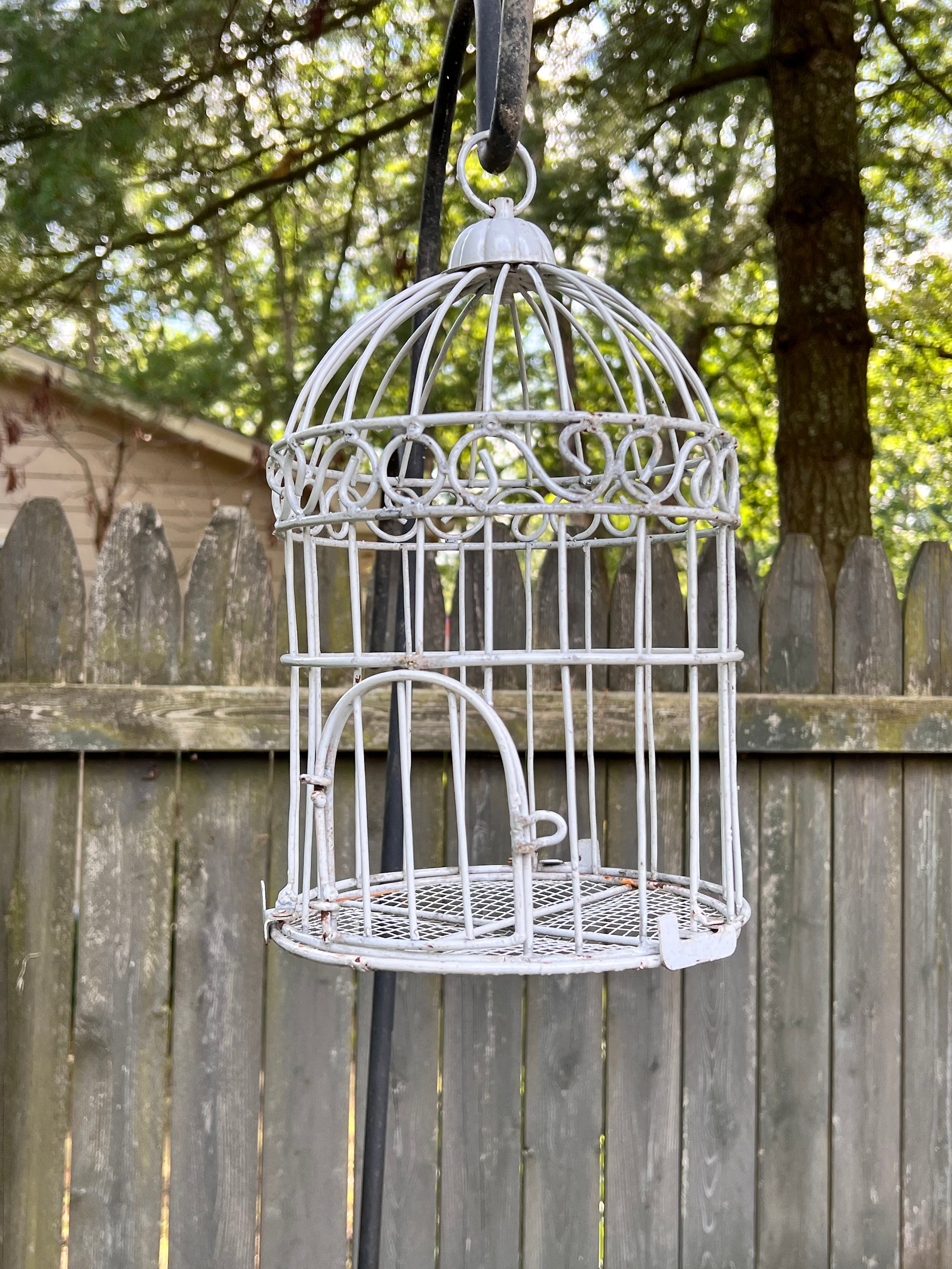 Vintage White Metal Decorative Bird Cage / Decorative Yard and Etsy