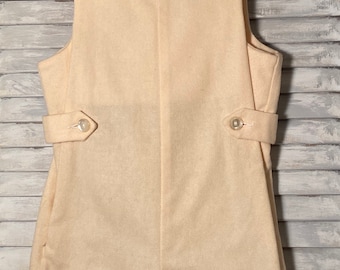 Vintage 1970s Baby Wool Coveralls: Off White Button-Up (9-12 Mos)