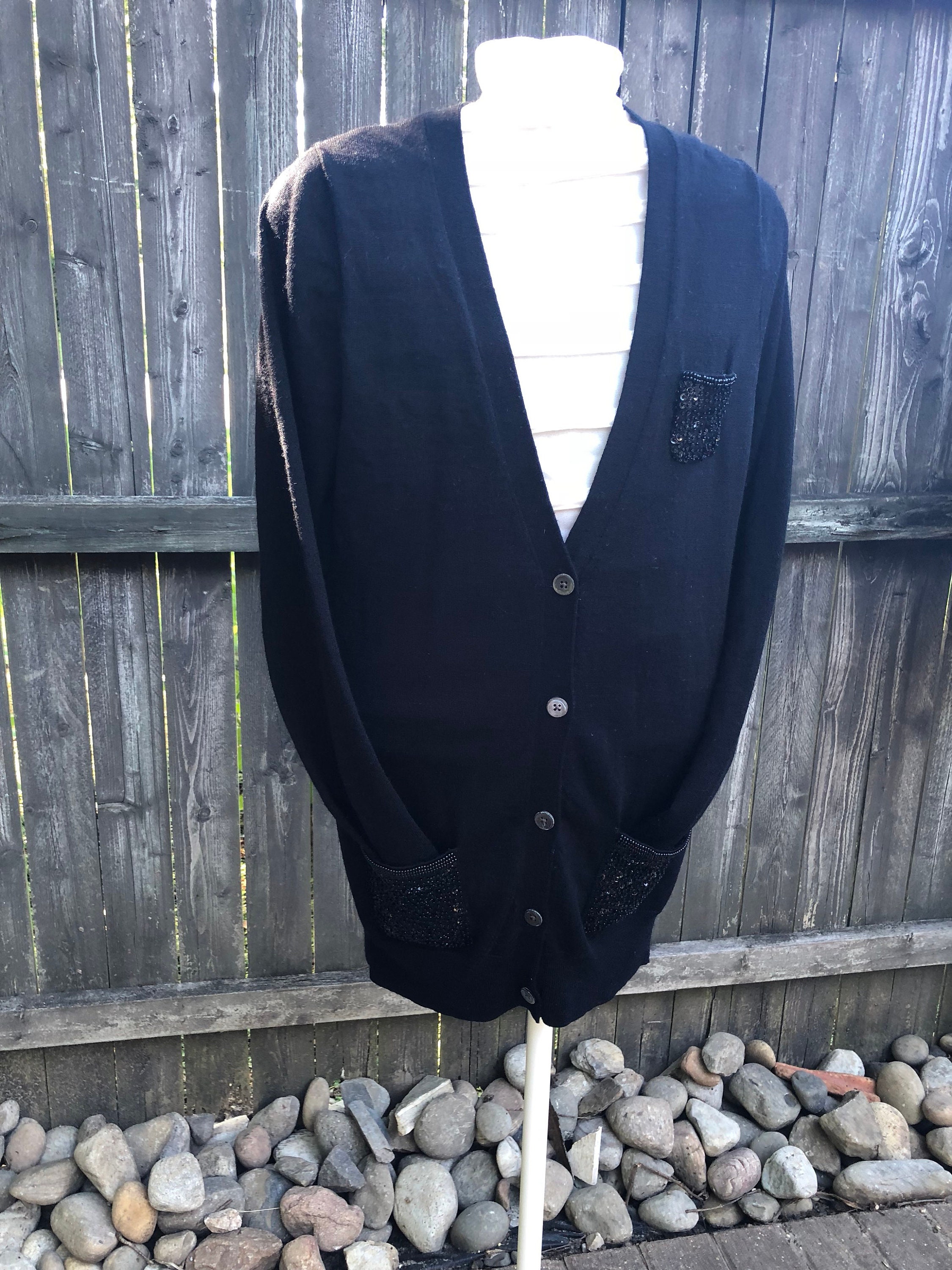 J CREW Vintage Size Small Ladies Black Wool Button Down - Etsy