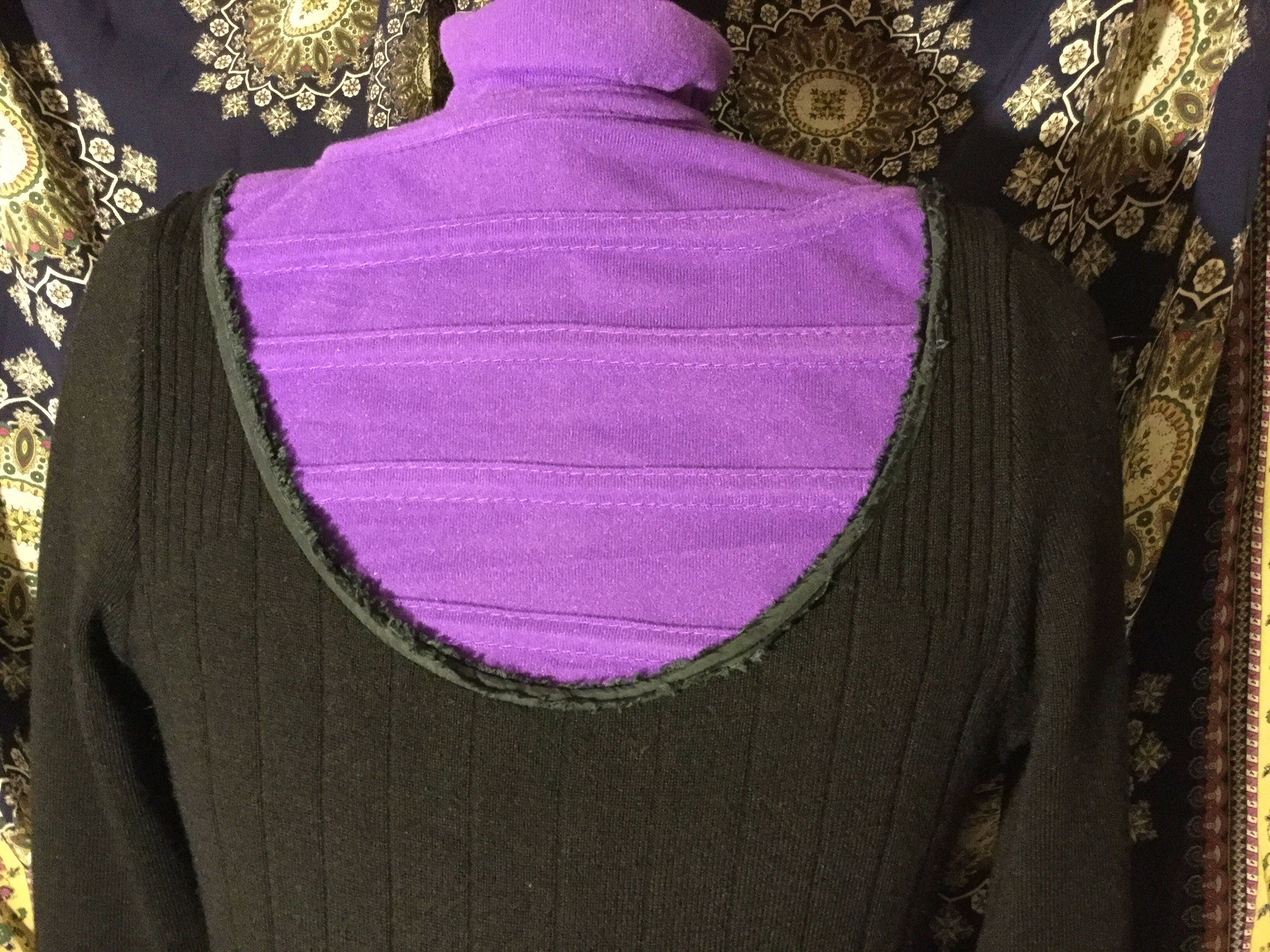 Alberta Ferretti, Alberta Ferretti pullover round satin fringe neck vintage sweater