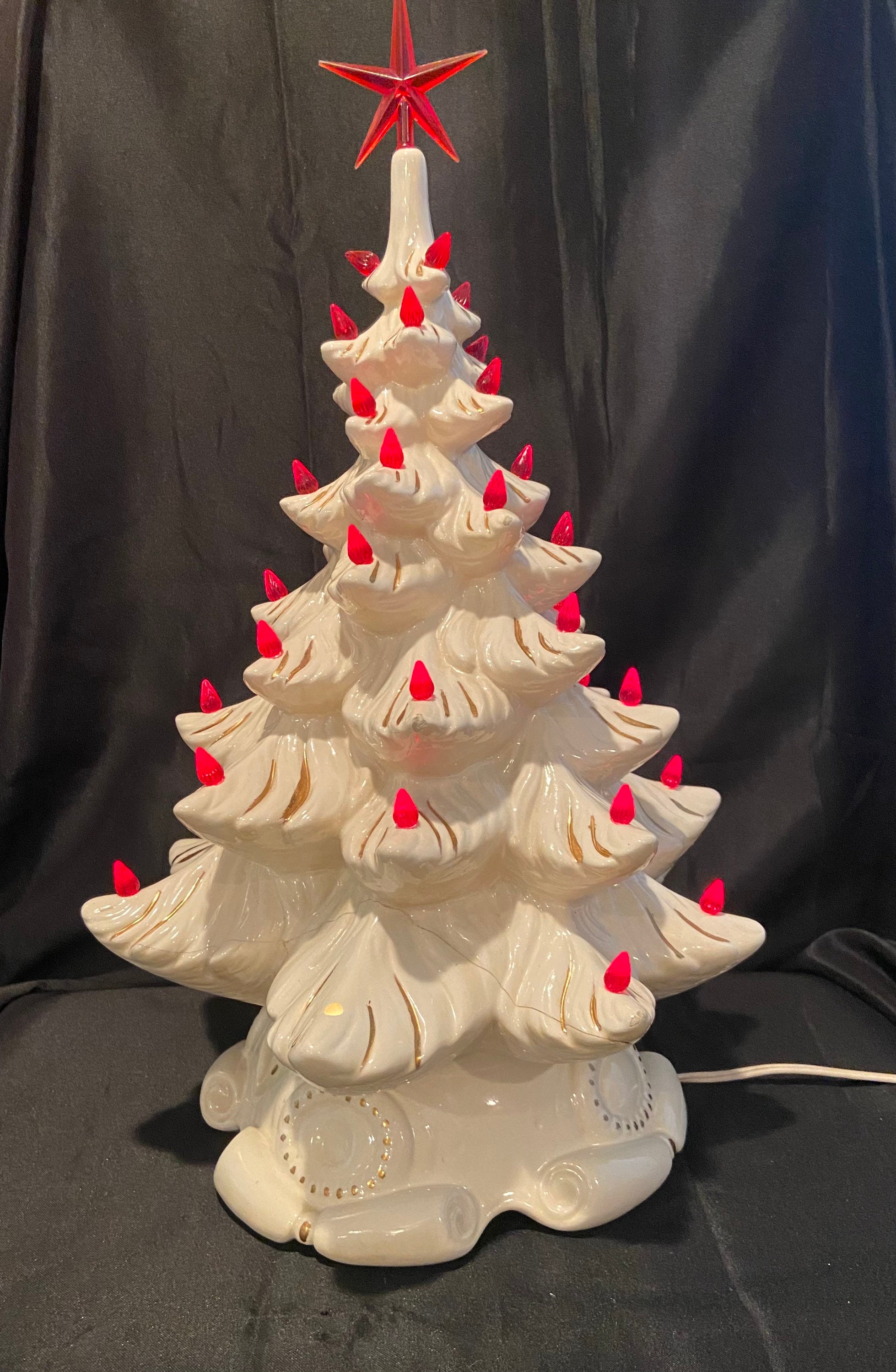 Vintage White Ceramic Christmas Tree 