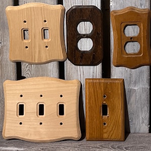 Vintage wooden  light switch / outlet covers  /  home improvement hardware