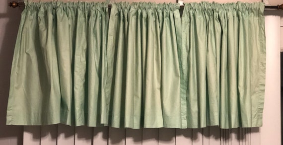Vintage Estate Retro Mint Green Cafe Curtains Etsy