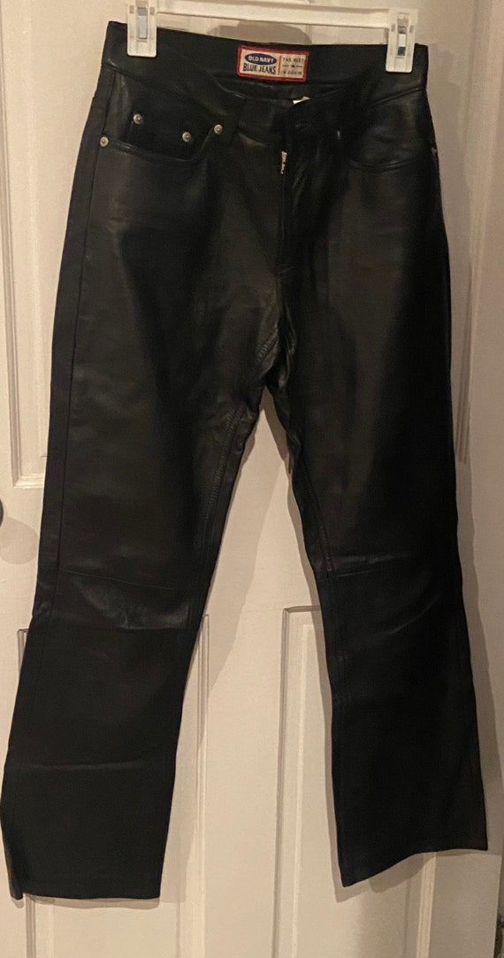 vintage Old Navy black leather pants size 2 / ladi