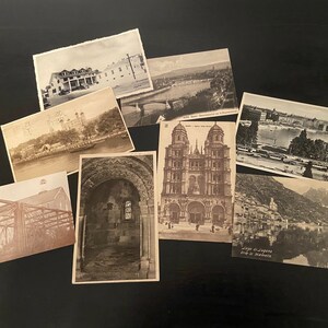 vintage European black and white postcards / vintage photographs