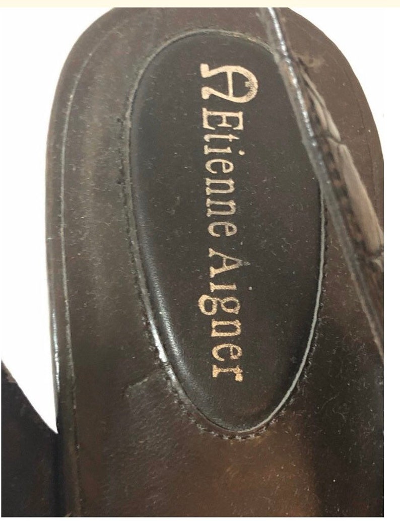 Etienne Aigner Brown Slingback Kitten Heel / Womens Shoes - Etsy
