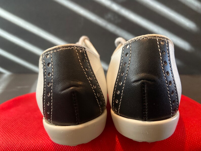 Vintage Leather Saddle Shoes Uniform Shoes Black and White Etsy