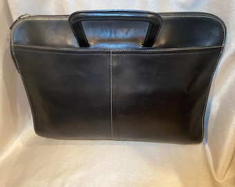 Vintage Coach black leather attaché briefcase laptop cases / vintage Coach/ laptop case