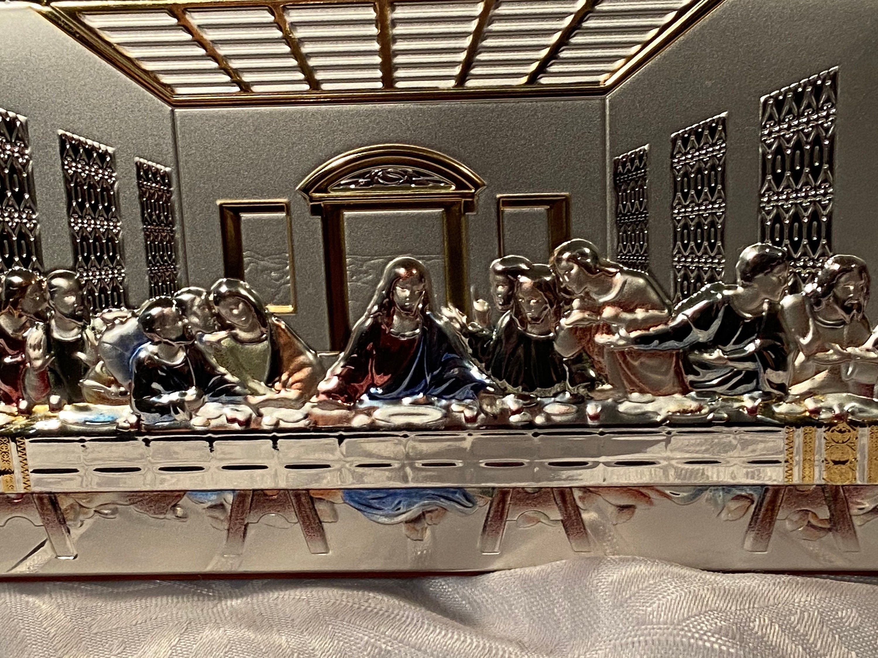 Vintage Silver Plate 3-D Relief Plaque of the Last Supper / - Etsy