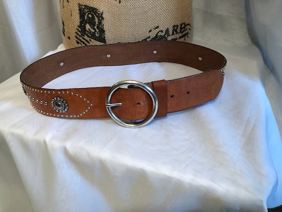 Vintage Brighton Belt / Wide Leather With Silver Accents and  display picture 3