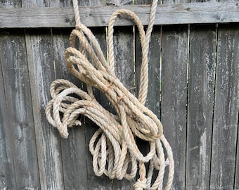 Vintage Braided Jute Rope Bundle: Nautical Decor (130')