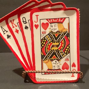 Vintage collectible card deck ceramic tray by hallmark