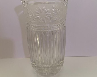 vintage Zajecar Yugoslavia hand cut large lead crystal  vase / home decor