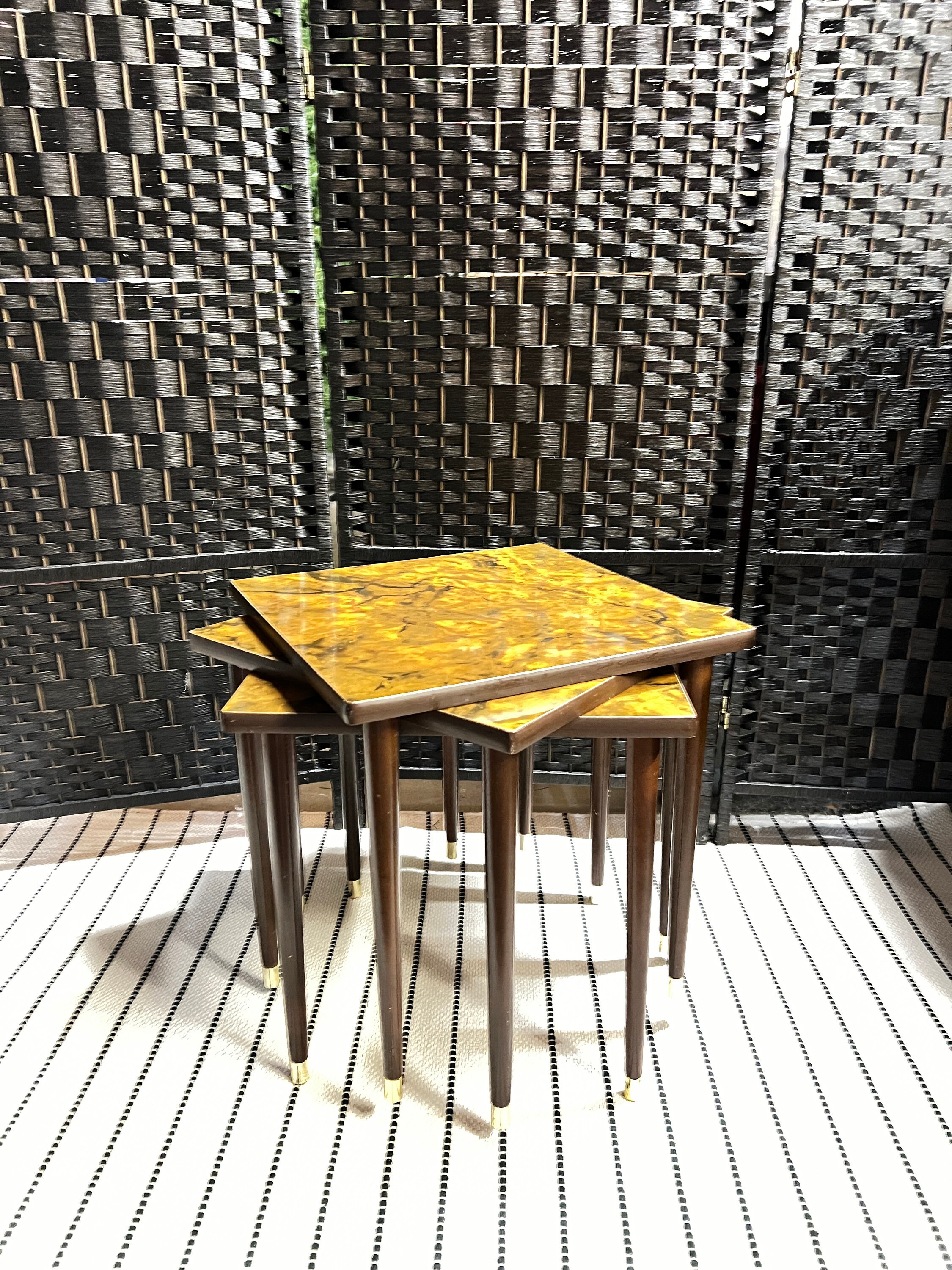 Stacking Stone Table Retro Faux Marble Stacking End Tables: 70s Home Decor - Etsy