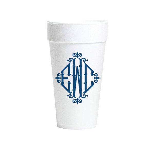 Personalized Styrofoam Cups- Monogram