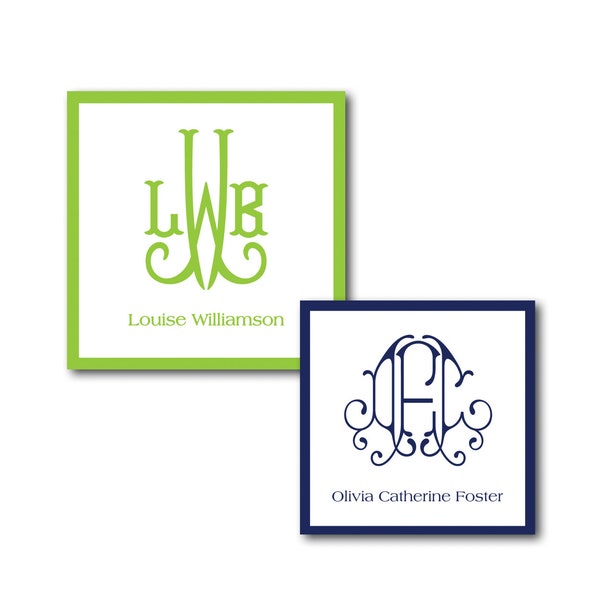 Monogram Enclosure Cards Etsy