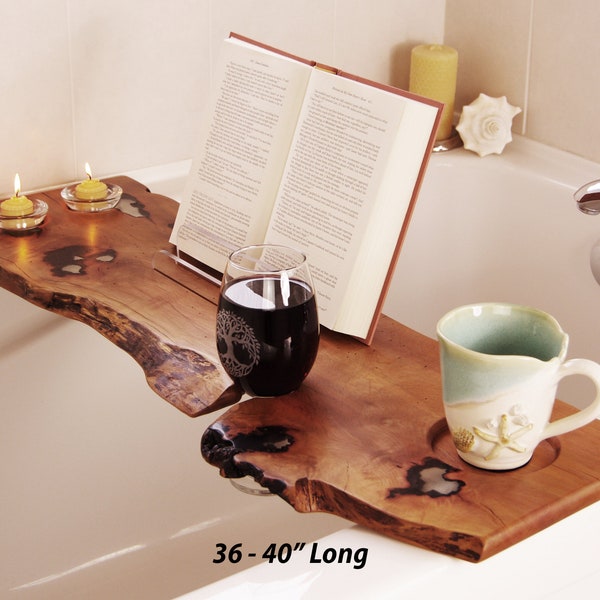 Live Edge and Epoxy Bath Tub Caddy Etsy